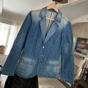 Very Rare 7 For All Mankind Denim Fitted Blazer